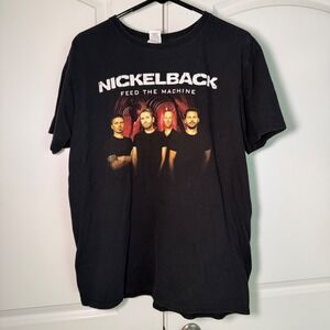 Nickelback Feed The Machine Tour 2017 T-Shirt Mens Large Black Concert Tee
